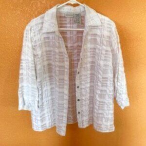 See thru blouse-all white-large size